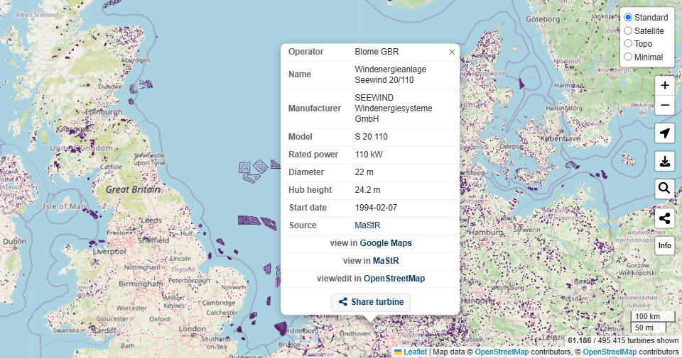 World Wind Turbine Map preview screenshot