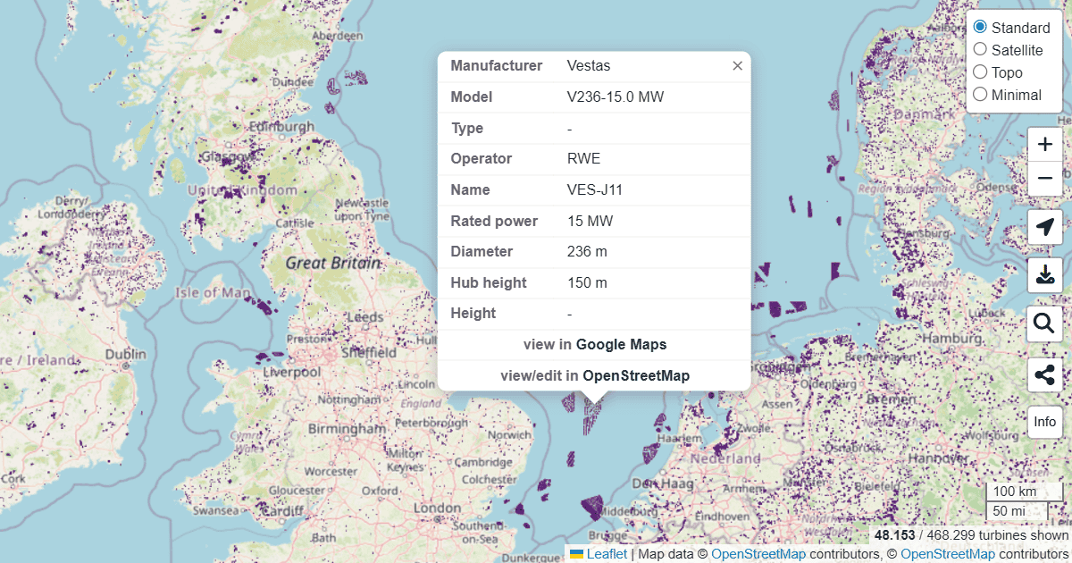 World Wind Turbine Map preview screenshot